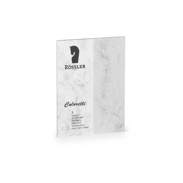 10 Stück Rössler Tischkarte Coloretti grau marmora 4014970413070 Rössler 5 Stück