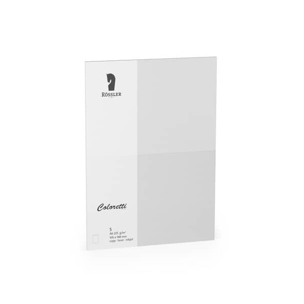 10 Stück Rössler Blanko-Grußkarten 220770511 A6 225g planliegend hellgrau 4014970412905 Rössler 5 Stück