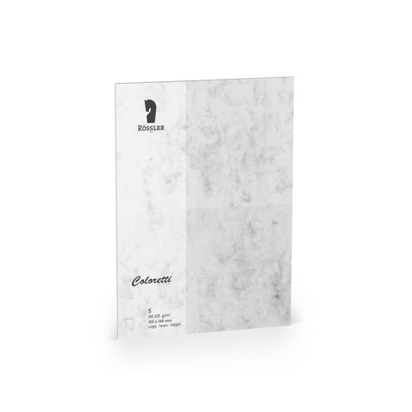 10 Stück Rössler Blanko-Grußkarten 220770514 A6 225g planliegend grau marmora 4014970413117 Rössler 5 Stück