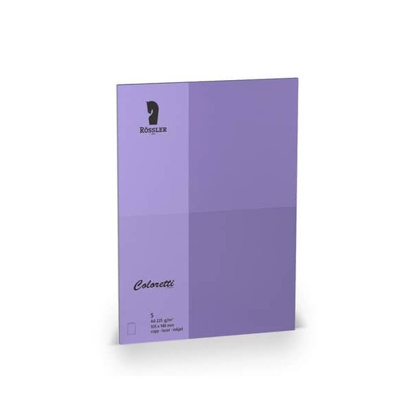 10 Stück Rössler Blanko-Grußkarten 220770592 A6 225g planliegend lila 4014970413223 Rössler 5 Stück