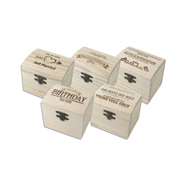 15 Stück HERGO 8744 Schatzkästchen m.Schriftzug sort. 4250237387443 HERGO