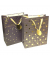 Geschenktasche 51377, allgemein, Schleifenband mit Anhänger, Goldpunkte, 260mm x 320mm