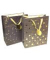 Geschenktasche 51377, allgemein, Schleifenband mit Anhänger, Goldpunkte, 260mm x 320mm