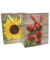 Geschenktasche 51380, allgemein, Schleifenband mit Anhänger, 2 Blumenmotive sortiert, Sonnenblume und Rosen, 260mm x 320mm