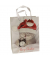 Geschenktasche 51389 Katze, Weihnachten, mit Glitter,Schleifenband mit Anhänger, Katze mit Weihnachtsmütze und Uhr, 180mm x 230m