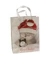Geschenktasche 51389 Katze, Weihnachten, mit Glitter,Schleifenband mit Anhänger, Katze mit Weihnachtsmütze und Uhr, 180mm x 230m