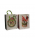 Geschenktasche 51476 Hund sortiert, Weihnachten, mit Silberfolienprägung, Schleifenband mit Anhänger, Hund, 180mm x 230mm