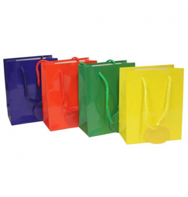 Geschenktasche 51482 Uni Lack, allgemein, Kordelband mit Geschenkanhänger, Uni Lack, 115mm x 145mm