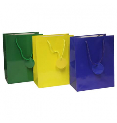 Geschenktasche 51485 Uni Lack, allgemein, Kordelband mit Geschenkanhänger, Uni Lack, 180mm x 230mm
