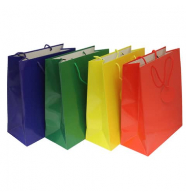 Geschenktasche 51488 Uni Lack, allgemein, Kordelband mit Geschenkanhänger, Uni Lack, 260mm x 320mm