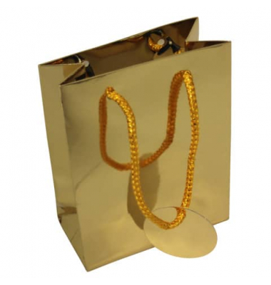 Geschenktasche 51494, allgemein, Kordelband mit Geschenkanhänger, Uni Lack, 115mm x 145mm