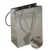 Geschenktasche 51506, allgemein, Kordelband mit Geschenkanhänger, Uni Lack, 115mm x 145mm