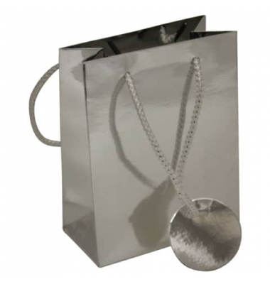 Geschenktasche 51506, allgemein, Kordelband mit Geschenkanhänger, Uni Lack, 115mm x 145mm