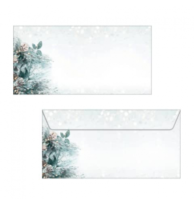 Weihnachtsumschläge Eucalyptus magic DU424, Din Lang, 90g