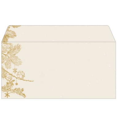 Weihnachtsumschl&auml;ge Tannenzweige Golden Christmas DU422, Din Lang, 90g