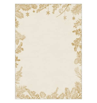 Weihnachtsbriefpapier Tannenzweige Golden Christmas DP422, A4, 90g
