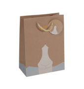 Geschenktasche GT050 Polar bear, Weihnachten, mit Tragekordel / Geschenkanh&auml;nger, Eisb&auml;r, 17cm x 23cm
