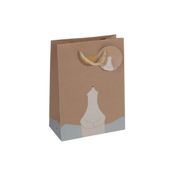 50 Stück Sigel Geschenktasche GT050 Polar Bear, Weihnachten, farbig abgestimmte Tragekordel Geschenkeanhänger, Eisbär, 170mm x 230mm 4004360799