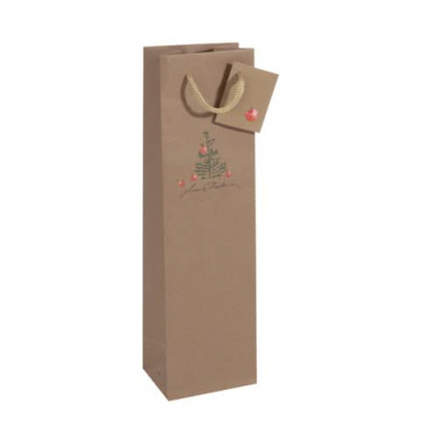 Geschenktasche GT042 Christmas with Apples, Weihnachten, mit Tragekordel / Geschenkanh&auml;nger, "Christmas with apples", 10cm x 35c