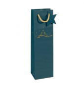 Geschenktasche GT036 Christmas Tree, Weihnachten, mit Tragekordel / Geschenkanh&auml;nger, Weihnachtsbaum,Sterne, 10cm x 35cm