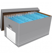 Archivbox Tric 100333273, A4, grau, innen 58,5x35x30cm (TxBxH), Wellpappe