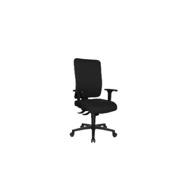 B&uuml;rostuhl Open X (P), schwarz / schwarz, mit Armlehnen, bis 110kg, ohne Kopfst&uuml;tze