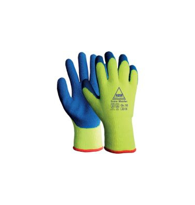 K&auml;lteschutzhandschuhe, Latex, gelb/blau