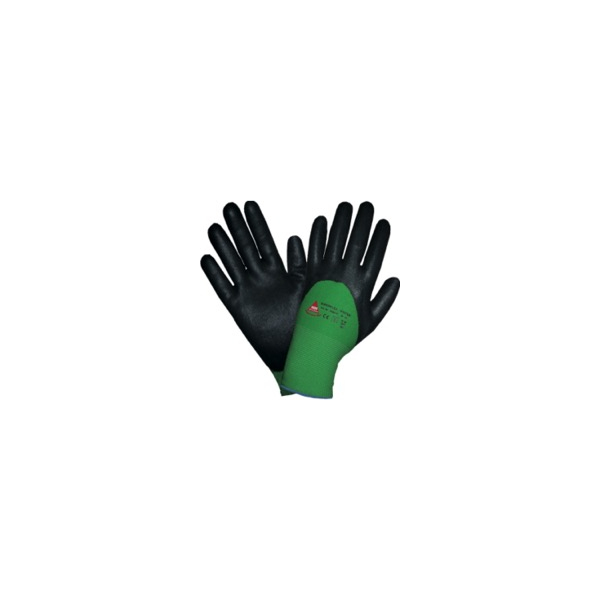 10 Stück Hase Winter-/Montagehandschuh SuperFlex Winter, Nitrilschaum, schwarz/grün, Größe 9 / L 4018949862098 Hase