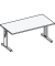 Schreibtisch OS 16, manuell höhenverstellbar, 65-85cm (H), 160x80cm (BxT), rechteckig, grau / silber