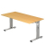 Schreibtisch OS 16, manuell höhenverstellbar, 65-85cm (H), 160x80cm (BxT), rechteckig, buche / silber