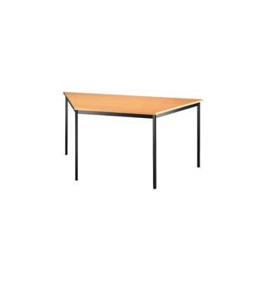 Konferenztisch VVS, 72cm (H), 160x69cm (BxT), 6 Personen, Trapezform, buche / schwarz