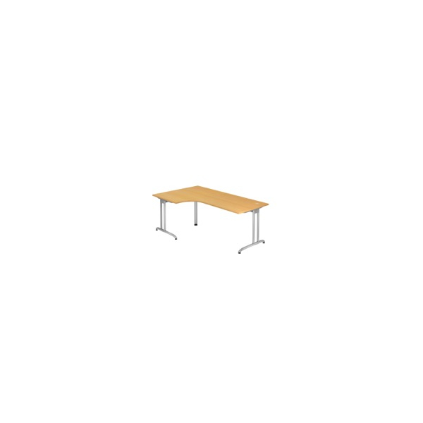 4032062014400 - Schreibtisch VBS 72cm (H) 200x120cm (BxT) L-Form buche   weißaluminium 4032062014400 Hammerbacher