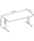 Schreibtisch OS 16, manuell höhenverstellbar, 65-85cm (H), 160x80cm (BxT), rechteckig, weiß / silber