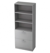 H&auml;ngeregistraturschrank Hammerbacher, 2 Sch&uuml;be, zweibahnig, grau