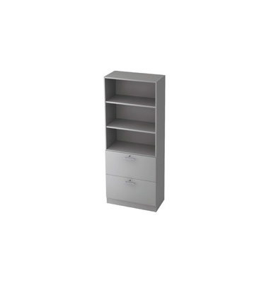 H&auml;ngeregistraturschrank V7300/5/5 V7, grau, 2 Schubladen, 2-bahnig