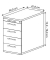 Standcontainer Solid VSC50/W/W/RE Holz weiß, 4 normale Schubladen, mit extra Utensilienauszug, abschließbar