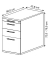 Standcontainer Solid VSC40/W/W/RE Holz weiß, 2 normale Schubladen, mit extra Hängeregisterauszug, mit extra Utensilienauszug, 
