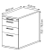 Standcontainer VSC40/W/W/RE Solid, wei&szlig;, 3 Schubladen, Spanplatte, melaminbeschichtet, abschlie&szlig;bar