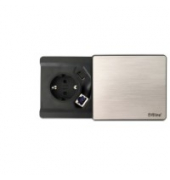 Steckdosenleiste Einbau VELDO80, Tischsteckdose, USB, RJ45, CAT6