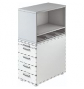 Standcontainer VSCA1/5 VSCA, grau, Spanplatte, melaminbeschichtet
