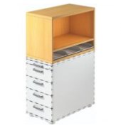 Standcontainer VSCA1/6 VSCA, buche, Spanplatte, melaminbeschichtet