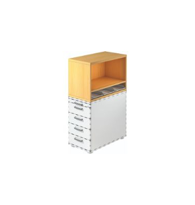 Standcontainer VSCA1/6 VSCA, buche, Spanplatte, melaminbeschichtet