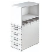 Standcontainer VSCA1/W VSCA, wei&szlig;, Spanplatte, melaminbeschichtet