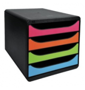 Schubladenbox Exacompta 310498D, 4 Schubladen, A4+, sortiert