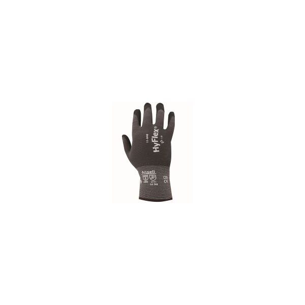 12 Stück Ansell Arbeitshandschuhe HyFlex, Nitrilschaum, schwarz/grau, Größe 11 / XXL 0076490475588 Ansell