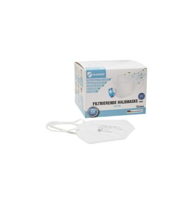 Atemschutzmaske Virshields VS005, FFP2, ohne Ventil, einzeln verpackt, 10 St