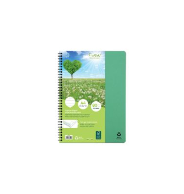 FOREVER Premium A4-Notizbuch 100 % recycelt, liniert, 60 Blätter