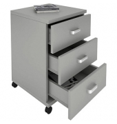 Tobila Rollcontainer grau 3 Auszüge 45,0 x 44,0 x 58,0 cm