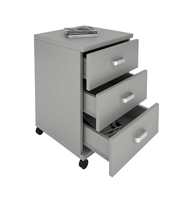 Tobila Rollcontainer grau 3 Auszüge 45,0 x 44,0 x 58,0 cm