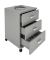 Tobila Rollcontainer grau 3 Auszüge 45,0 x 44,0 x 58,0 cm